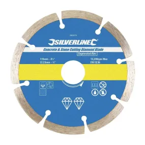 115 X 22.23mm Segmented Rim Concrete & Stone Cutting Diamond Blade 394979 Silver