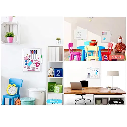 11" x 14" White Boards, Ohuhu 2 Packs Double Side Magnetic Hanging Whiteboards/ Dry Erase Board with 8 Whiteboard Markers, Dry Erase White Board for Fridge, Wall, Glasses, Home Office Aluminum Frame