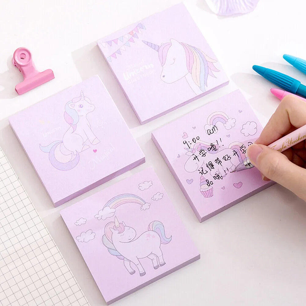 120 Sheet/4 Pads Sticky Notes Self-Adhesive Notes Notepads Post Writing Unicorn