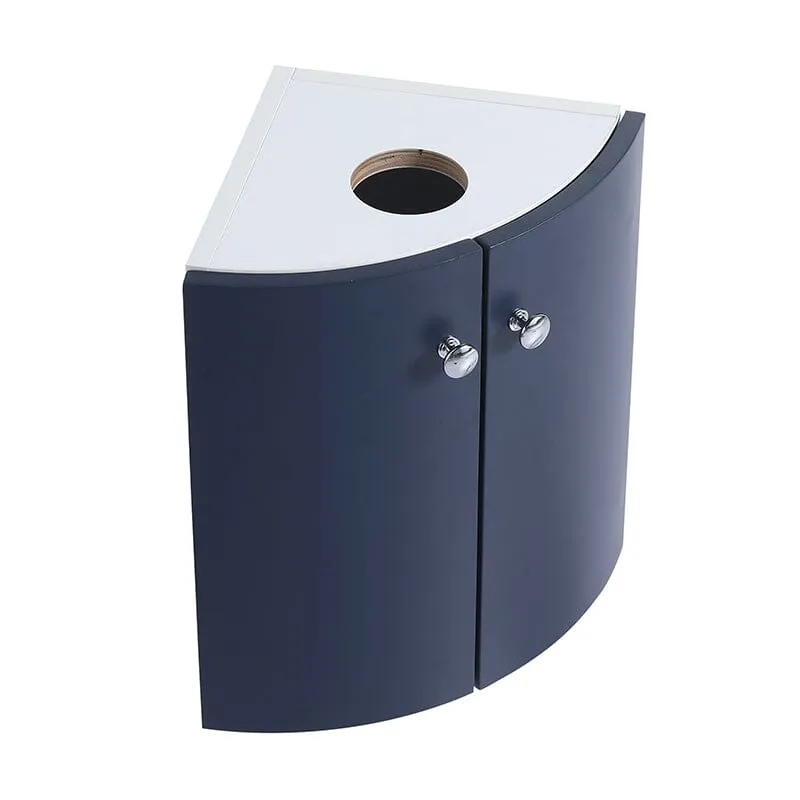 13'' Small Wall Mounted Corner Bathroom Vanity with Ceramic Sink