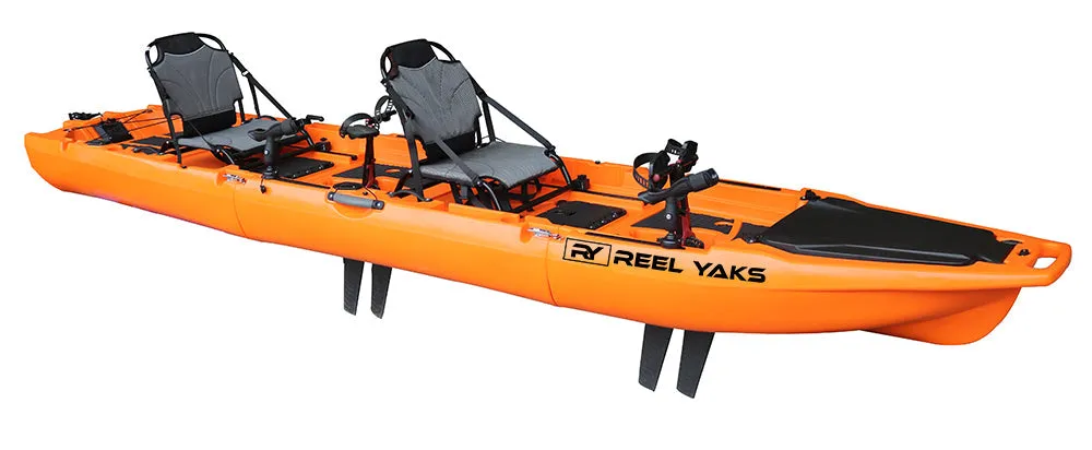 13.8ft  Rocket Tandem & Solo Modular Fin Drive Pedal Fishing Kayak | Fin Drive | 550lbs Capacity | 3 Piece