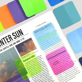 160 Sheets Transparent Sticky Note Memo Pad - 8 Colors/Waterproof Clear Notepad