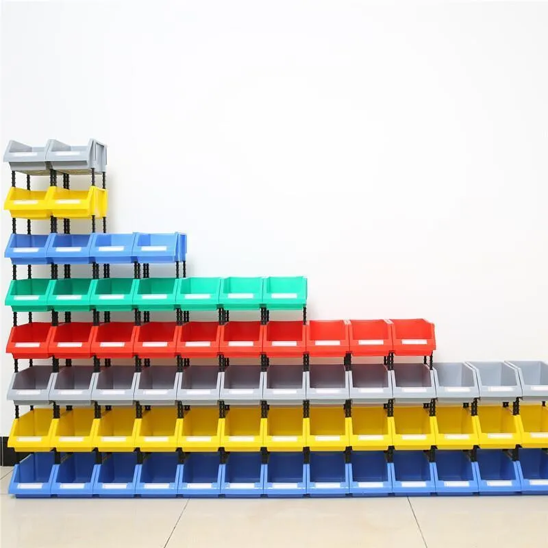180 * 180 * 80 mm Modular Parts Box Thickened Inclined Plastic Box Material Box  Components Box Screw Box Tool Box  (default Blue)