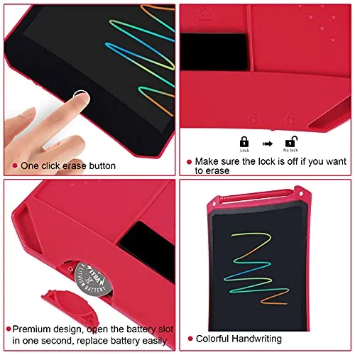 2 Pack LCD Writing Tablet for Kids with Protect Bag,Colorful Screen Drawing Board 8.5inch,LEYAOYAO Doodle Pad Learning Educational Toddler Toy - Gift for 3-6 Years Old Boy Girl (Blue/Red)