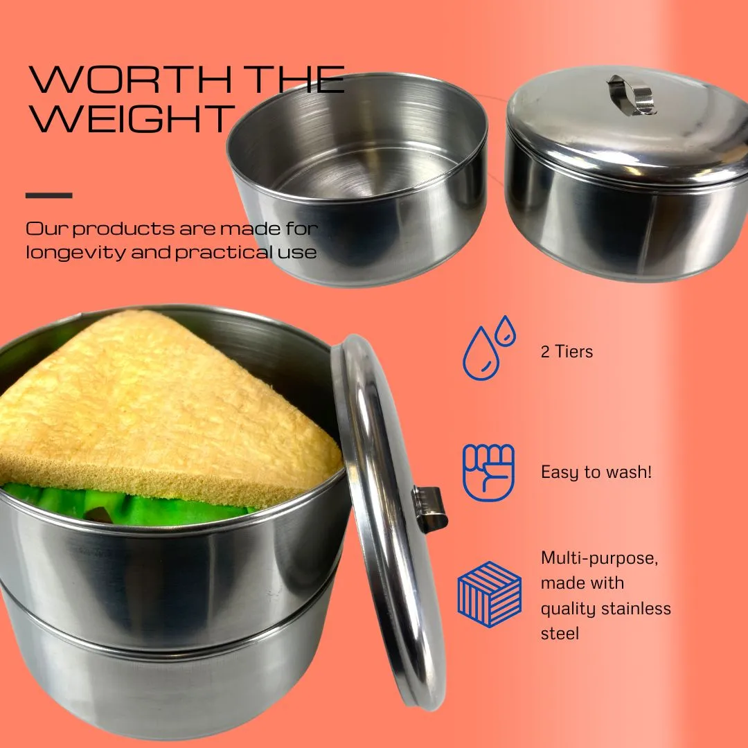 2 Tier Stainless Steel Lunch Tiffin  - LK-LKCO-43023