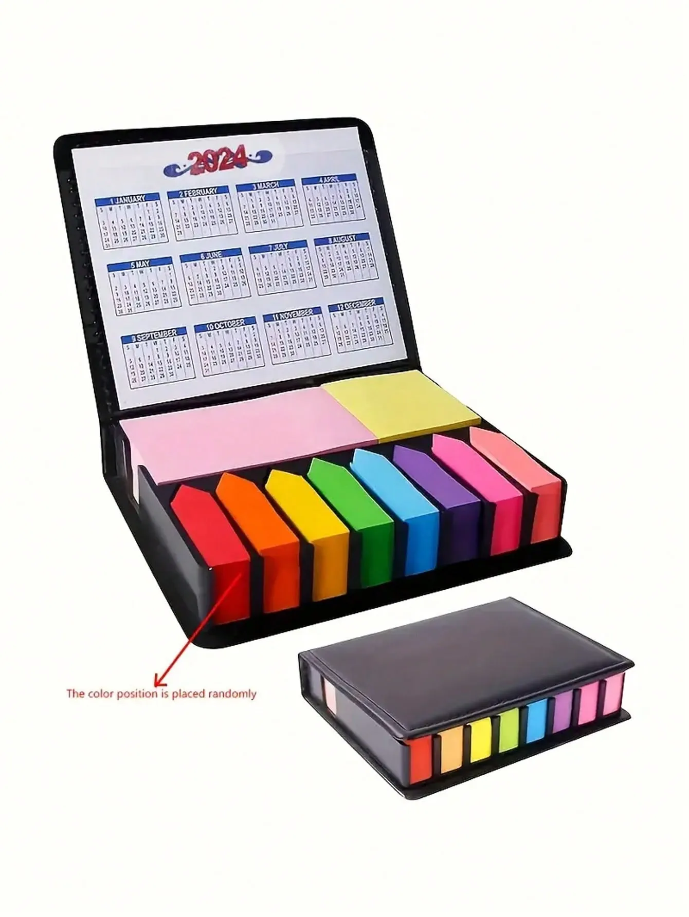 2000 Sheets Colorful Sticky Notes Set, Including Multicolor Sticker Set, Leather Packaging Box, 2024 Calendar And More!