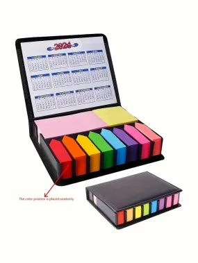 2000 Sheets Colorful Sticky Notes Set, Including Multicolor Sticker Set, Leather Packaging Box, 2024 Calendar And More!