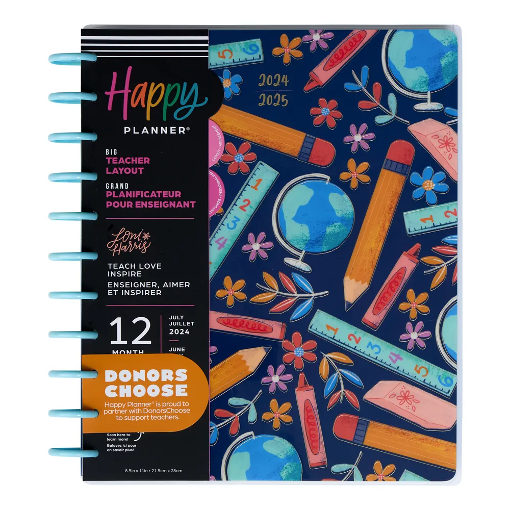 2024 Teach Love Inspire Teacher Happy Planner - Big Teacher Layout - 12 Months