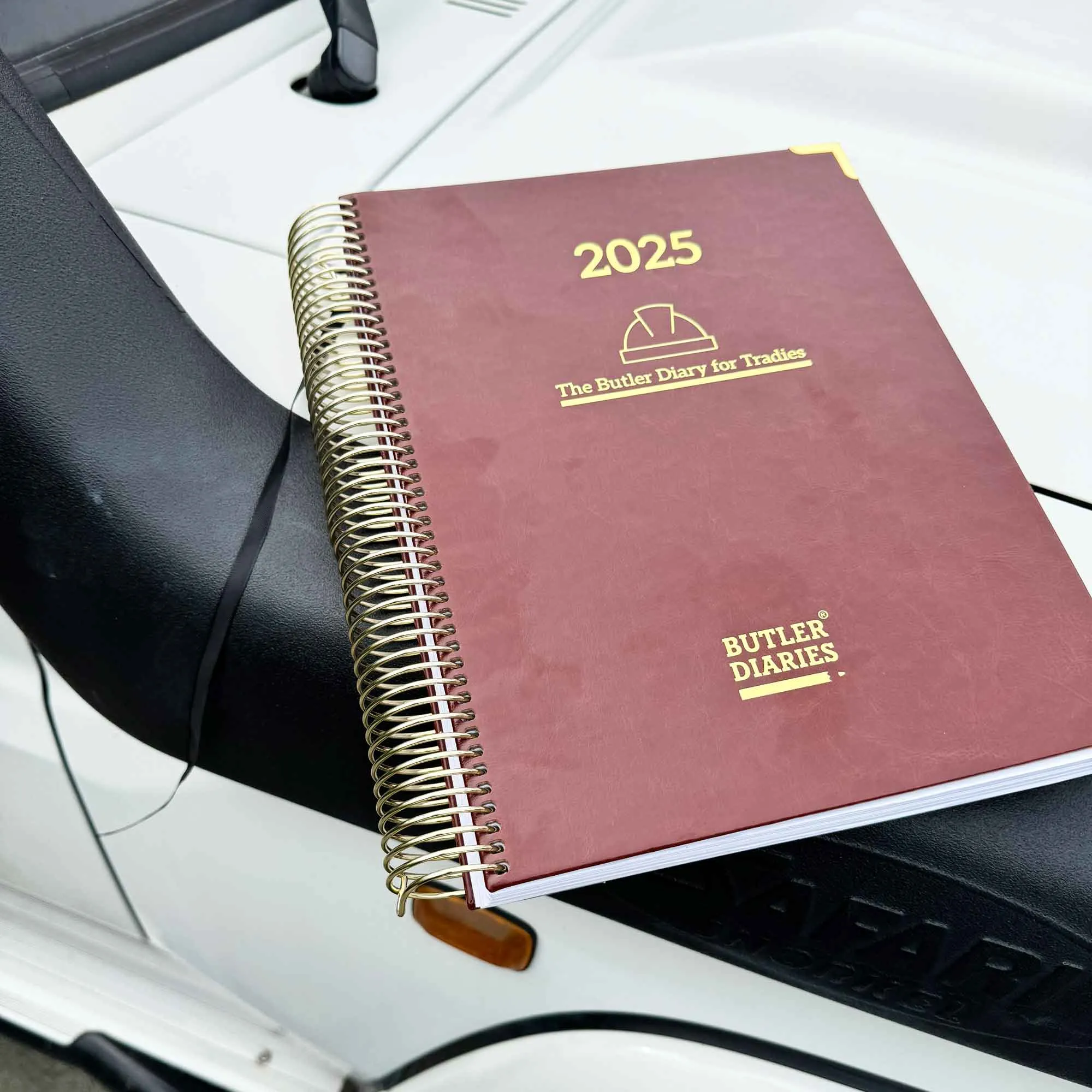 2025 The Tradie Diary - Leather Hard Cover Spiral Bound