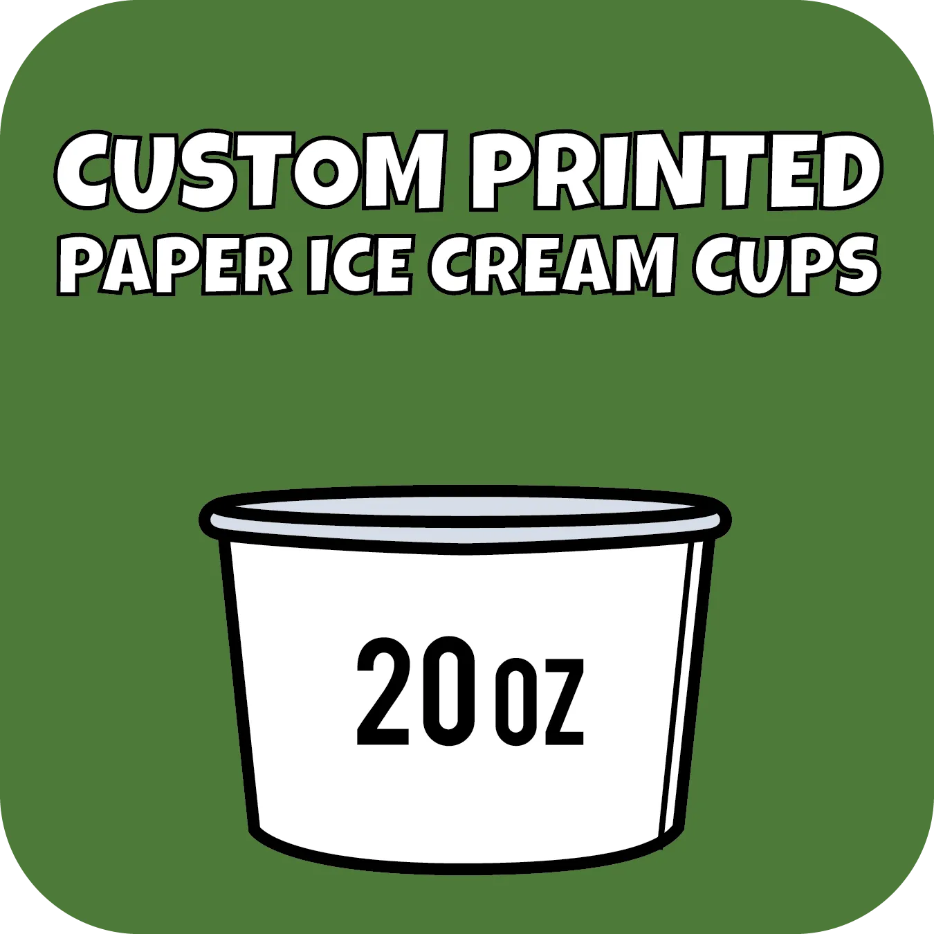 20oz Custom Printed Paper Ice Cream Cups