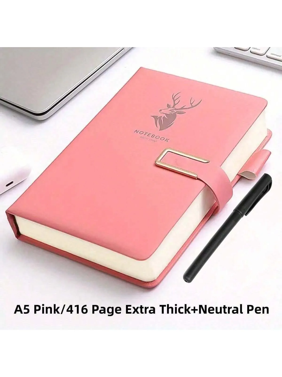 416-page Extra-thick A5 Pu Leather Business Notebook For Home, Office, Study Room