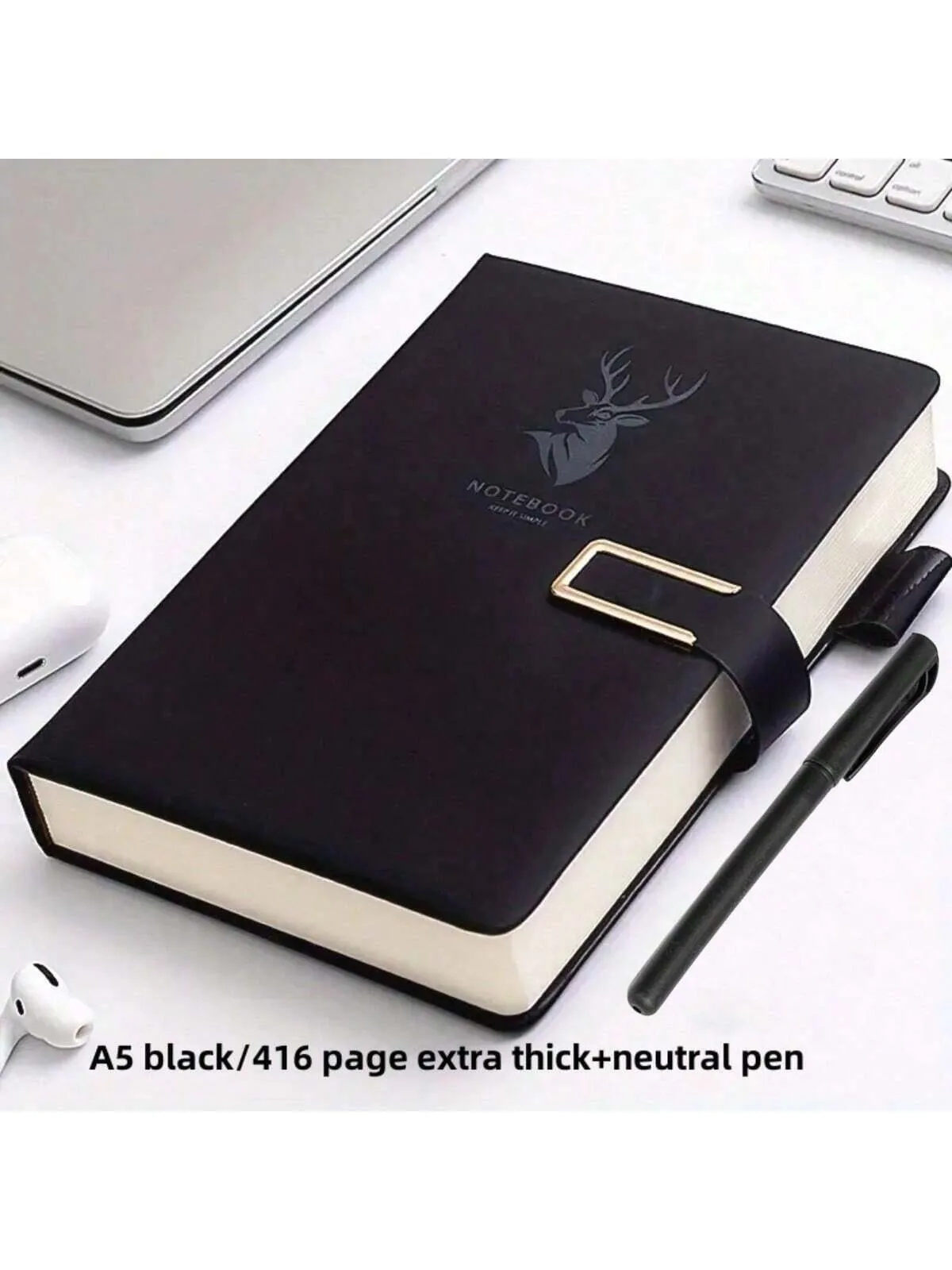416-page Extra-thick A5 Pu Leather Business Notebook For Home, Office, Study Room