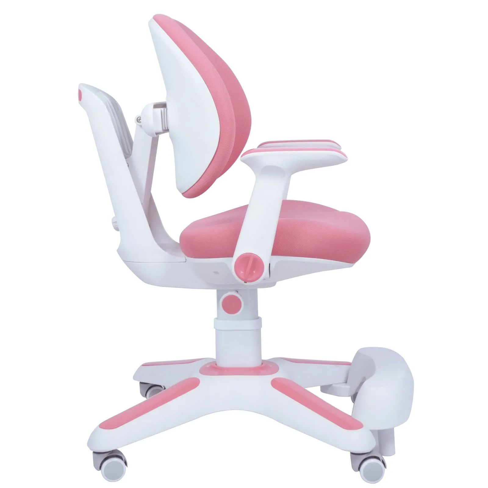 4x Ergonomic Study Chairs for Kids - Height Adjustable - Pink