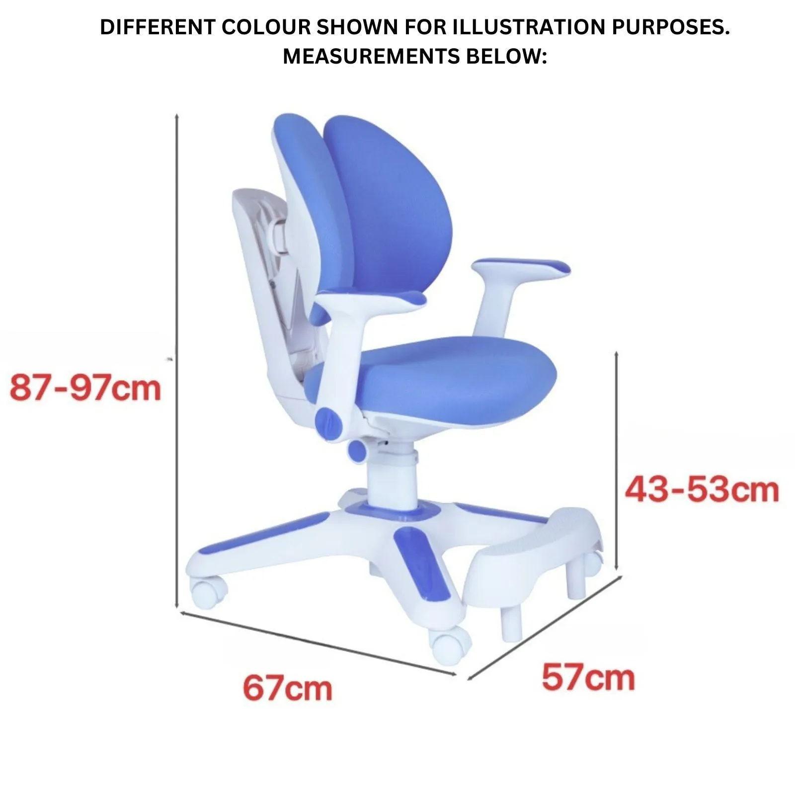4x Ergonomic Study Chairs for Kids - Height Adjustable - Pink