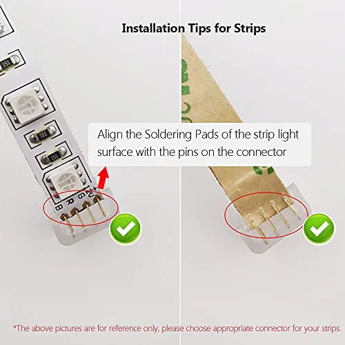 5 Pin 10mm LED Strip to Wire Connector rgbw Unwired Clips Solderless Adapter Terminal Extension Connection for Multicolor LED Strip Lights 12V 24V (Pack of 10)
