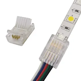 5 Pin 10mm LED Strip to Wire Connector rgbw Unwired Clips Solderless Adapter Terminal Extension Connection for Multicolor LED Strip Lights 12V 24V (Pack of 10)