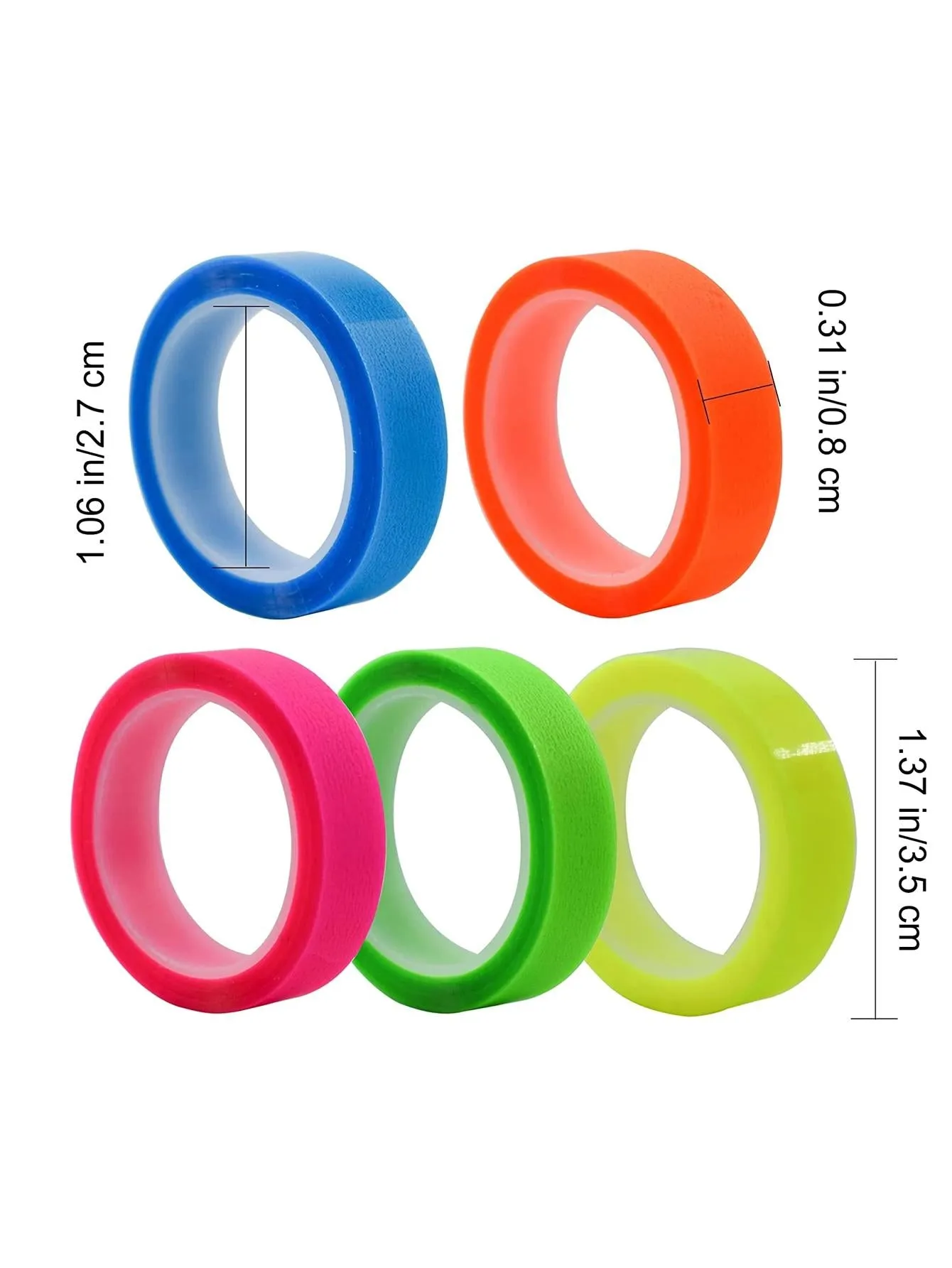 5pcs Ultra Fine Index Tabs Transparent Tear-off Sticky Tape Note Waterproof Writable Colorful Highlighter, Five Colors