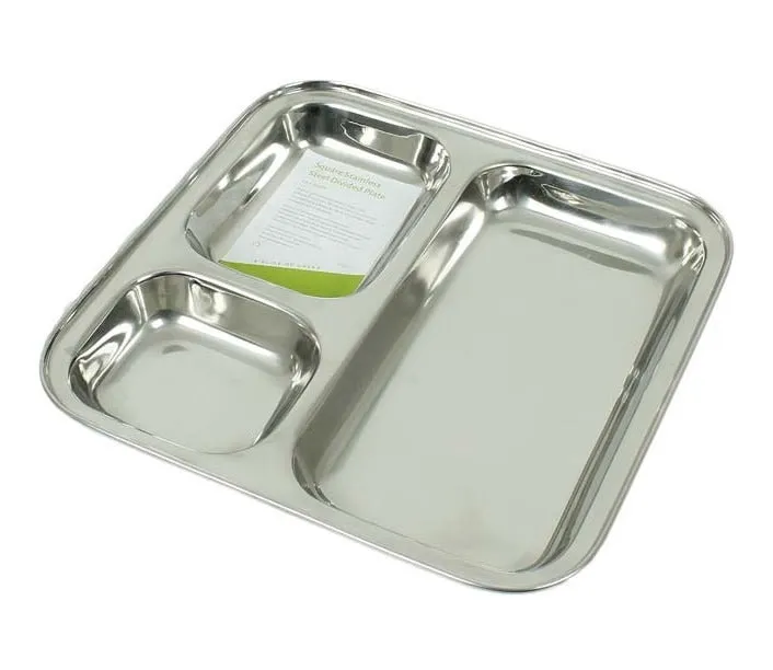 A Slice Of Green Stainless Steel Divided Plate