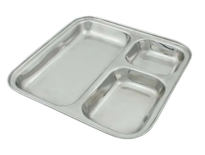 A Slice Of Green Stainless Steel Divided Plate