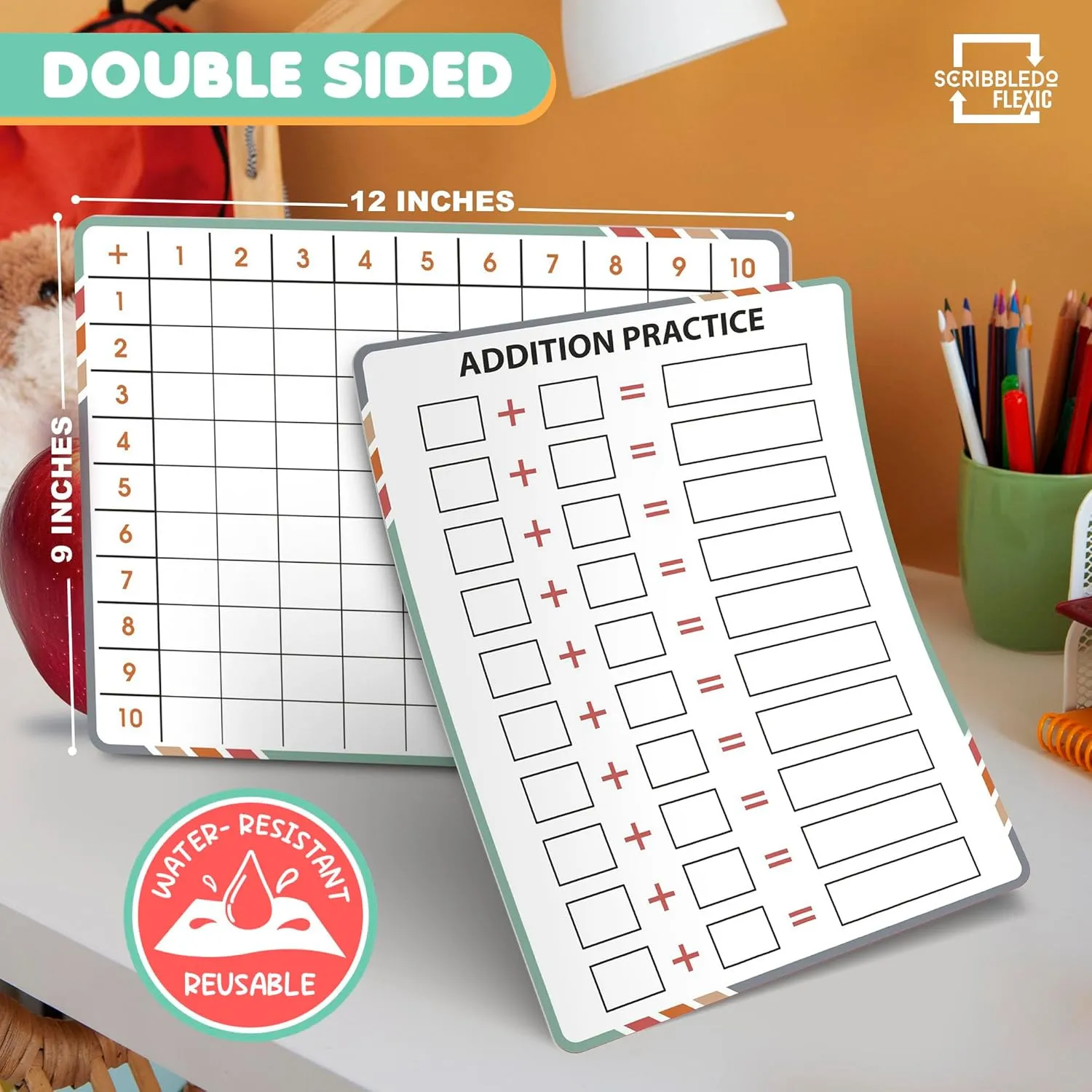 Addition Practice Flexic Sheet 9"x12" (10 pc)