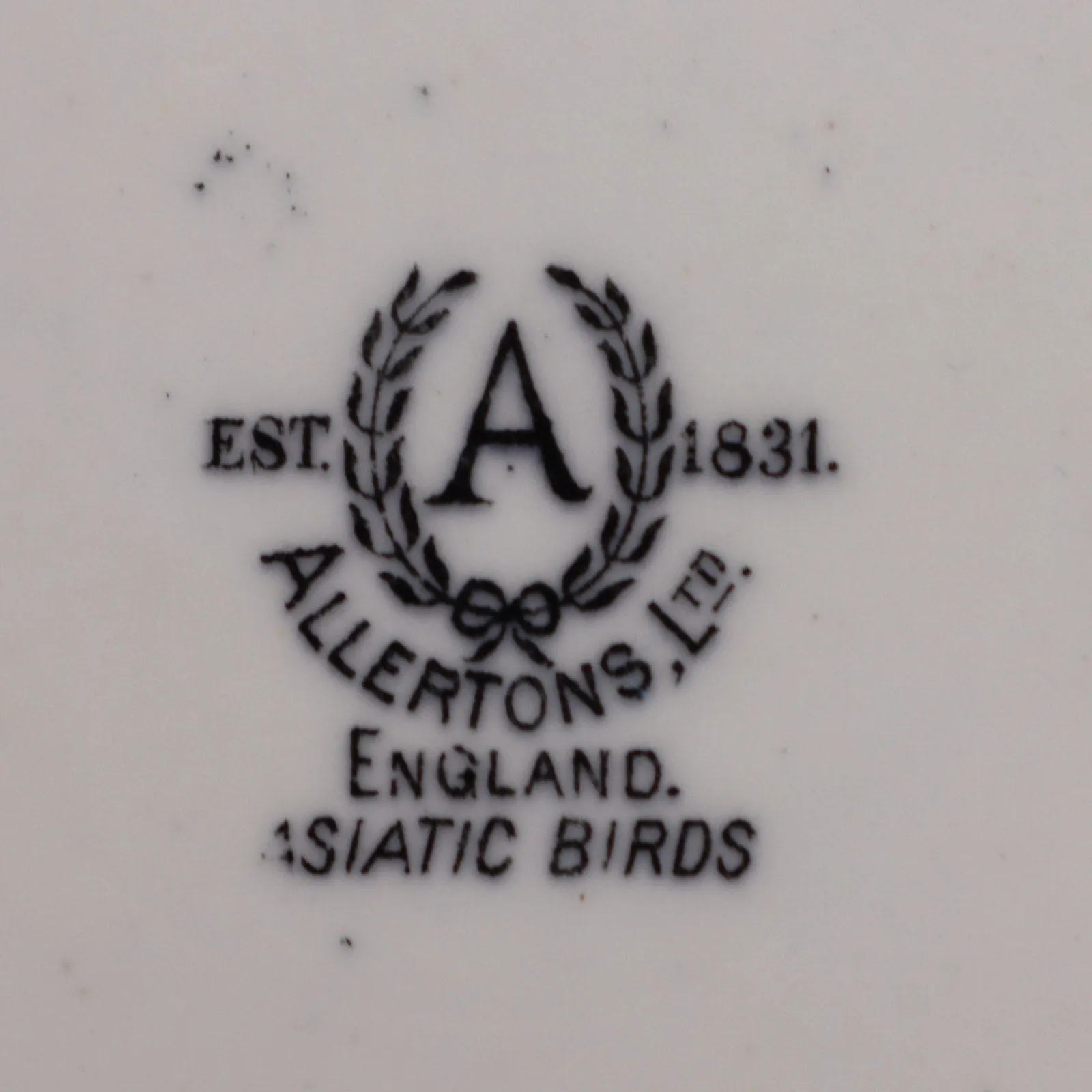 Allertons Asiatic Birds Indian Tree 9 3/8" Cake Plate Handled England 1911-1942