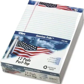 American Pride Writing Pad Lgl Rule 8-1/2 X 11-3/4 White 50-Sheet 12/Pack
