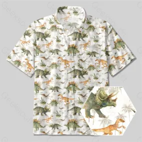 Ancient Dinosaurs Button Up Pocket Shirt