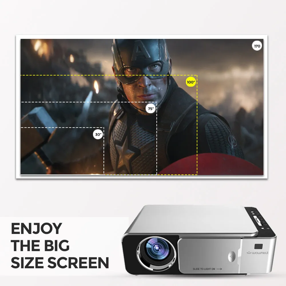 Android Projector |3500 Lumens/Screen Size upto 120 inch| Native Res 720P|Bluetooth Wifi Projectors