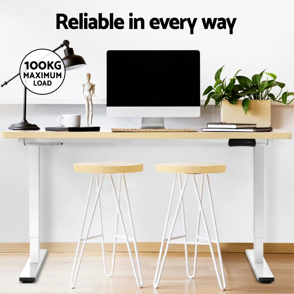 Artiss Standing Desk Motorised Dual Motor 140cm White Oak