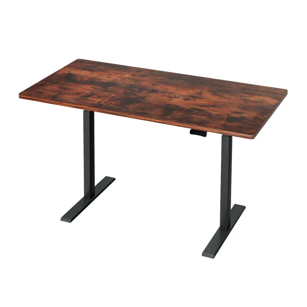 Artiss Standing Desk Motorised Dual Motor Rustic Brwon 140cm