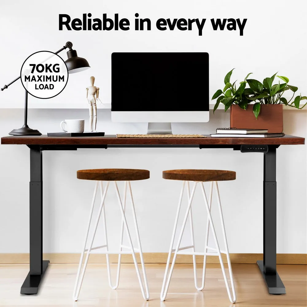 Artiss Standing Desk Motorised Dual Motor Rustic Brwon 140cm