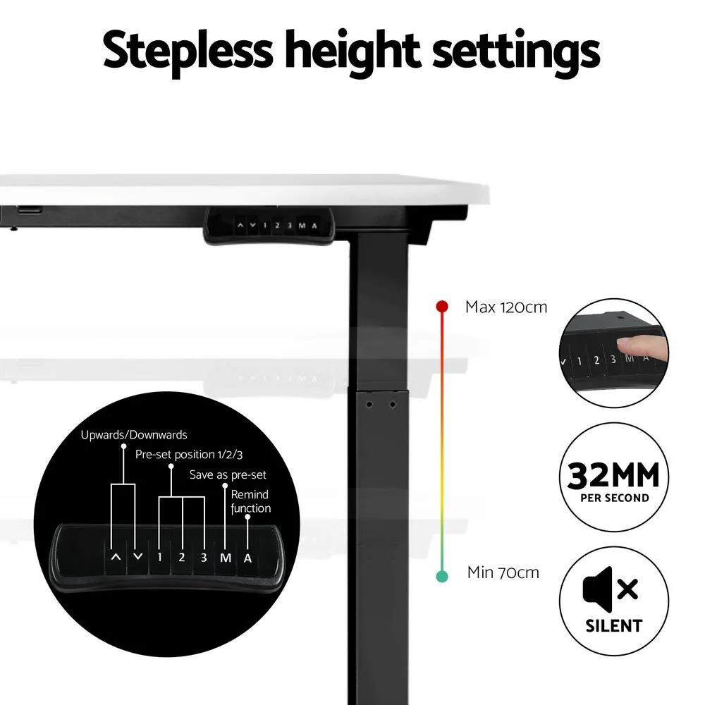 Artiss Standing Desk Motorised Dual Motor White 140cm