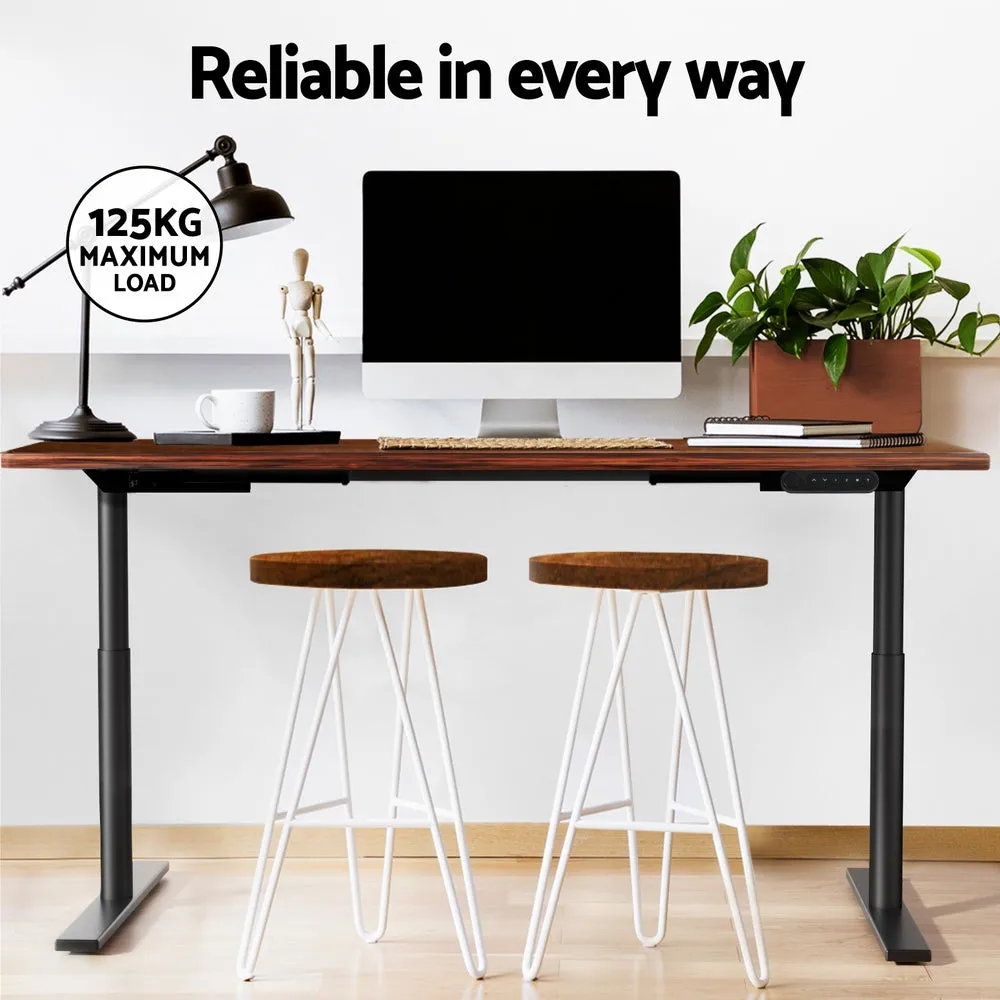 Artiss Standing Desk Motorised Electric Dual Motor Rustic Brown 140cm