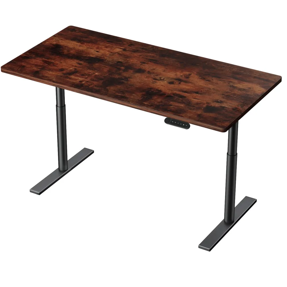 Artiss Standing Desk Motorised Electric Dual Motor Rustic Brown 140cm