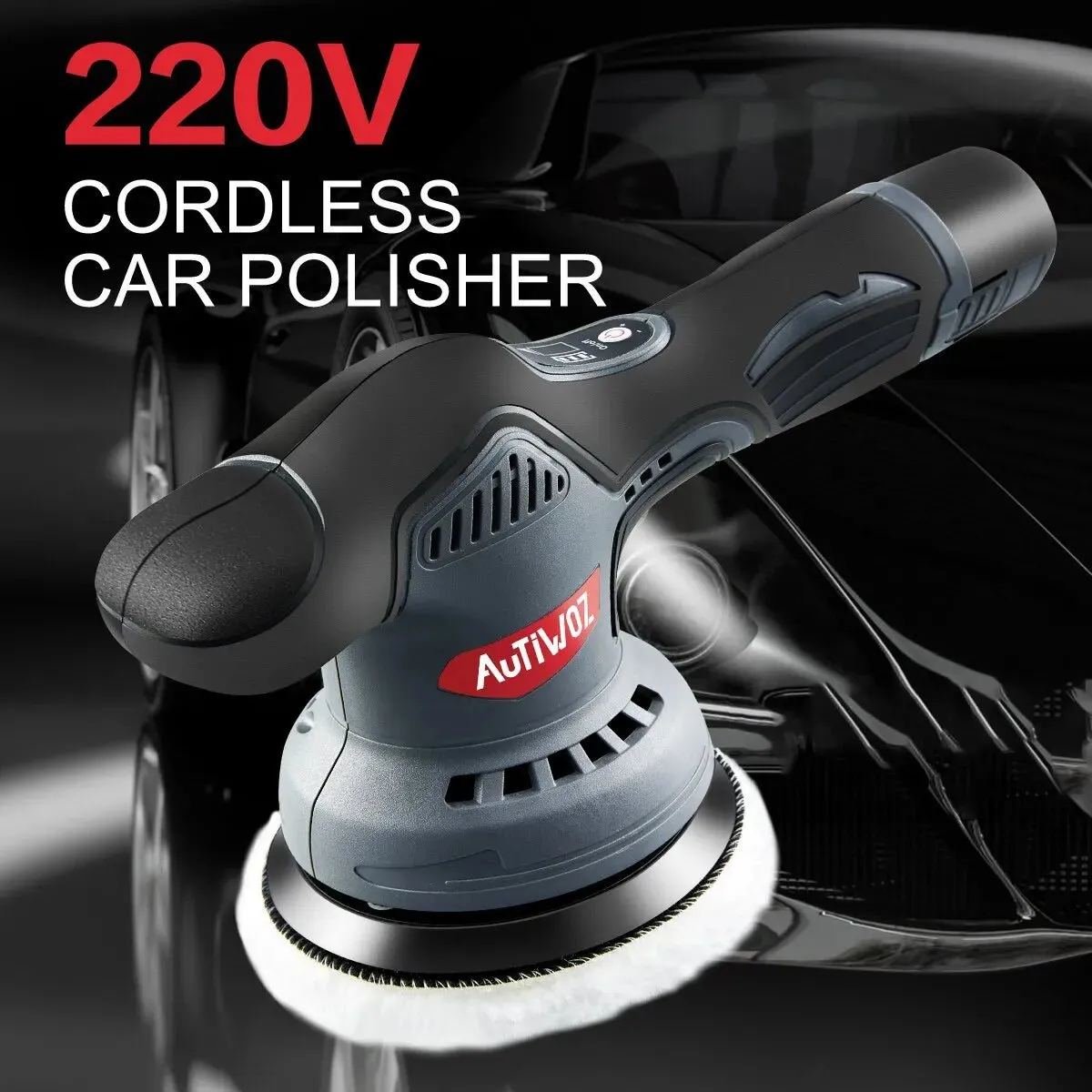 AUTIWOZ Cordless Car Polishing Machine Wireless Car Polisher 5800Rpm Brushless Dual Action Car Polish Machine with 12V Battery