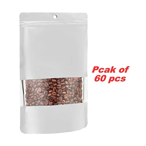 BAAGGNAA 150 Pack Stand up Matte Metallic Ziplock Bags with Clear Front Window Heat-Sealable Resealable Solid Color Pouches for Food Storage Containers Organizer(Gold,7.9 * 11.8 inch,Pack of 150)