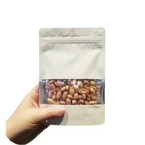 BAAGGNAA 150 Pack Stand up Matte Metallic Ziplock Bags with Clear Front Window Heat-Sealable Resealable Solid Color Pouches for Food Storage Containers Organizer(Gold,7.9 * 11.8 inch,Pack of 150)