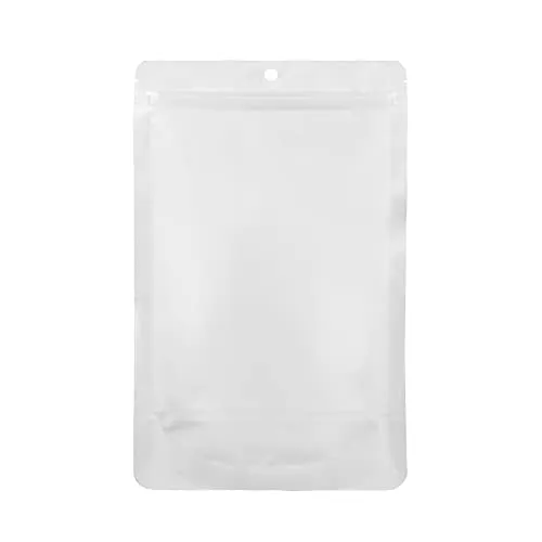 BAAGGNAA 150 Pack Stand up Matte Metallic Ziplock Bags with Clear Front Window Heat-Sealable Resealable Solid Color Pouches for Food Storage Containers Organizer(Gold,7.9 * 11.8 inch,Pack of 150)