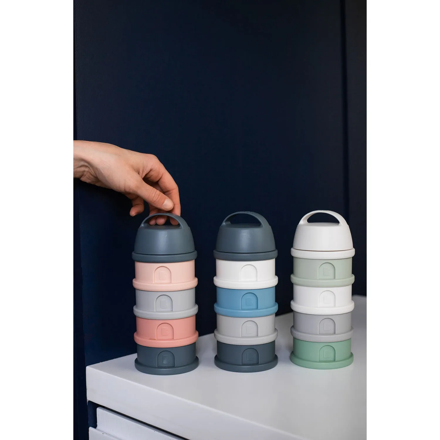 Beaba Formula & Snacks Container - Mineral Grey/Pink