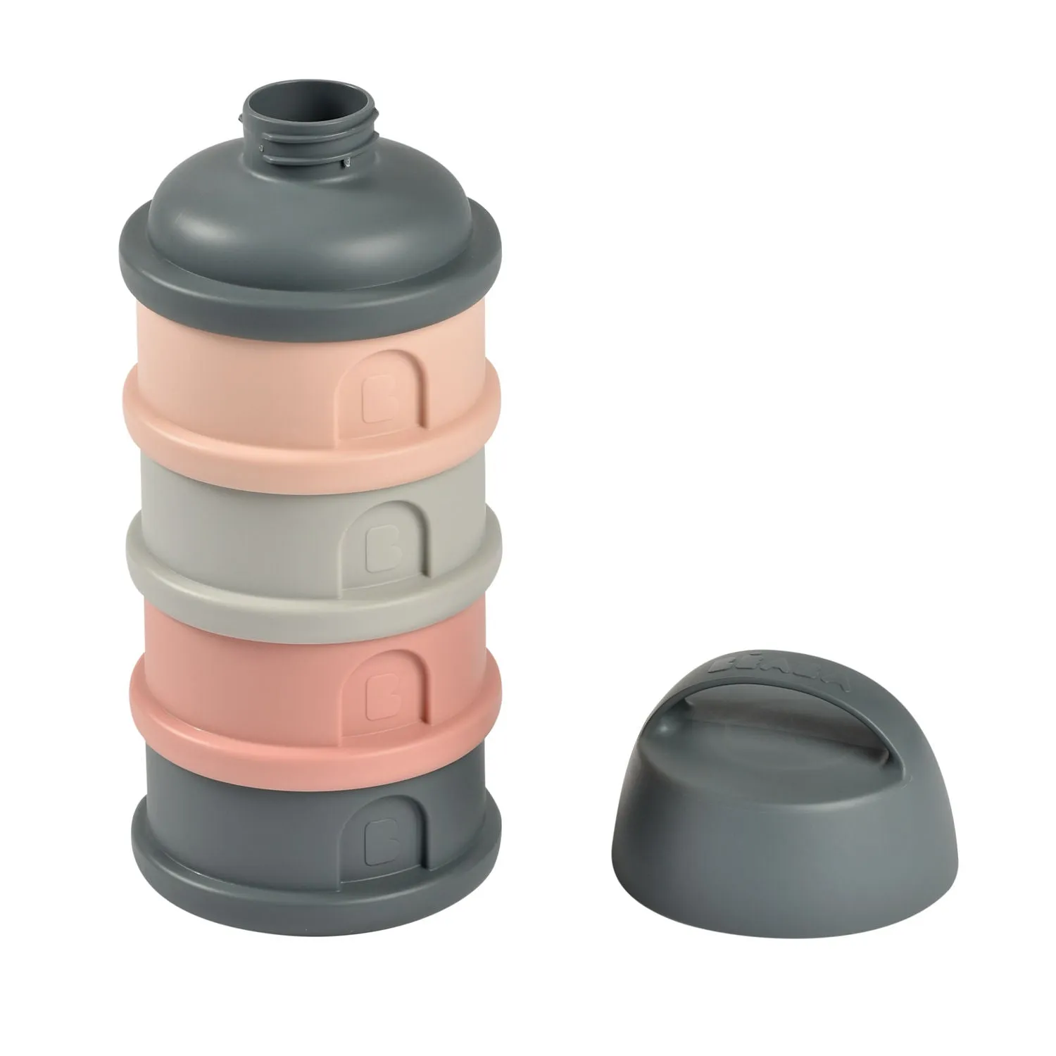Beaba Formula & Snacks Container - Mineral Grey/Pink