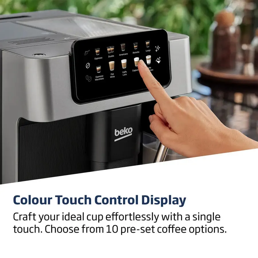 Beko CaffeExperto CEG7304X Bean to Cup Fully Automatic Coffee Machine with Integrated Milk Jug, Silver
