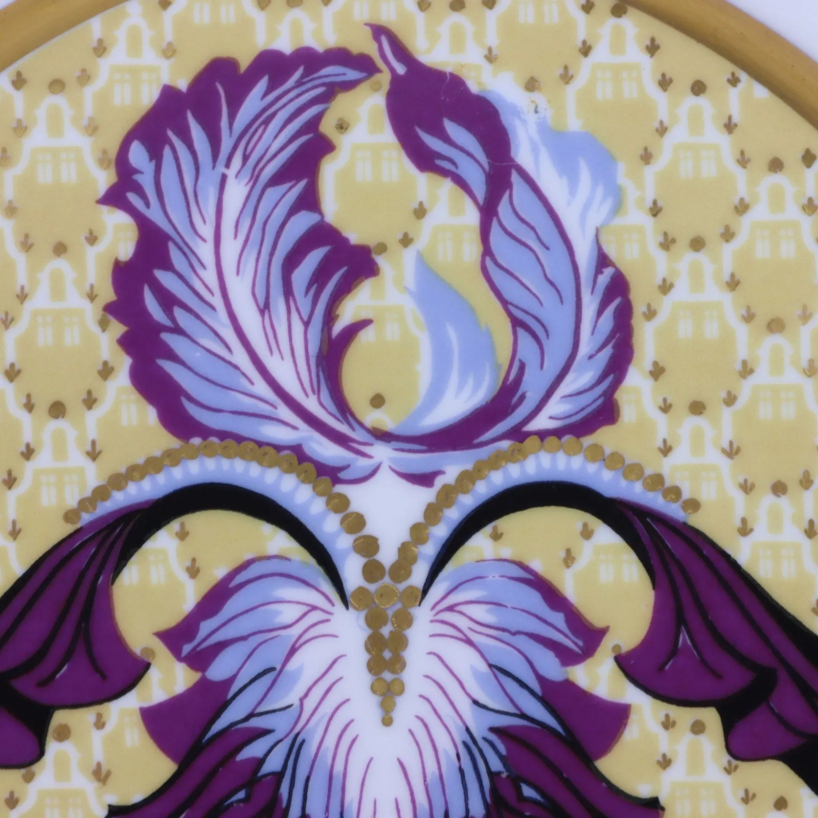 Belge de Dentelles Urbs Bruxelles Orchid  10" Dinner Plate by Denise Labeye
