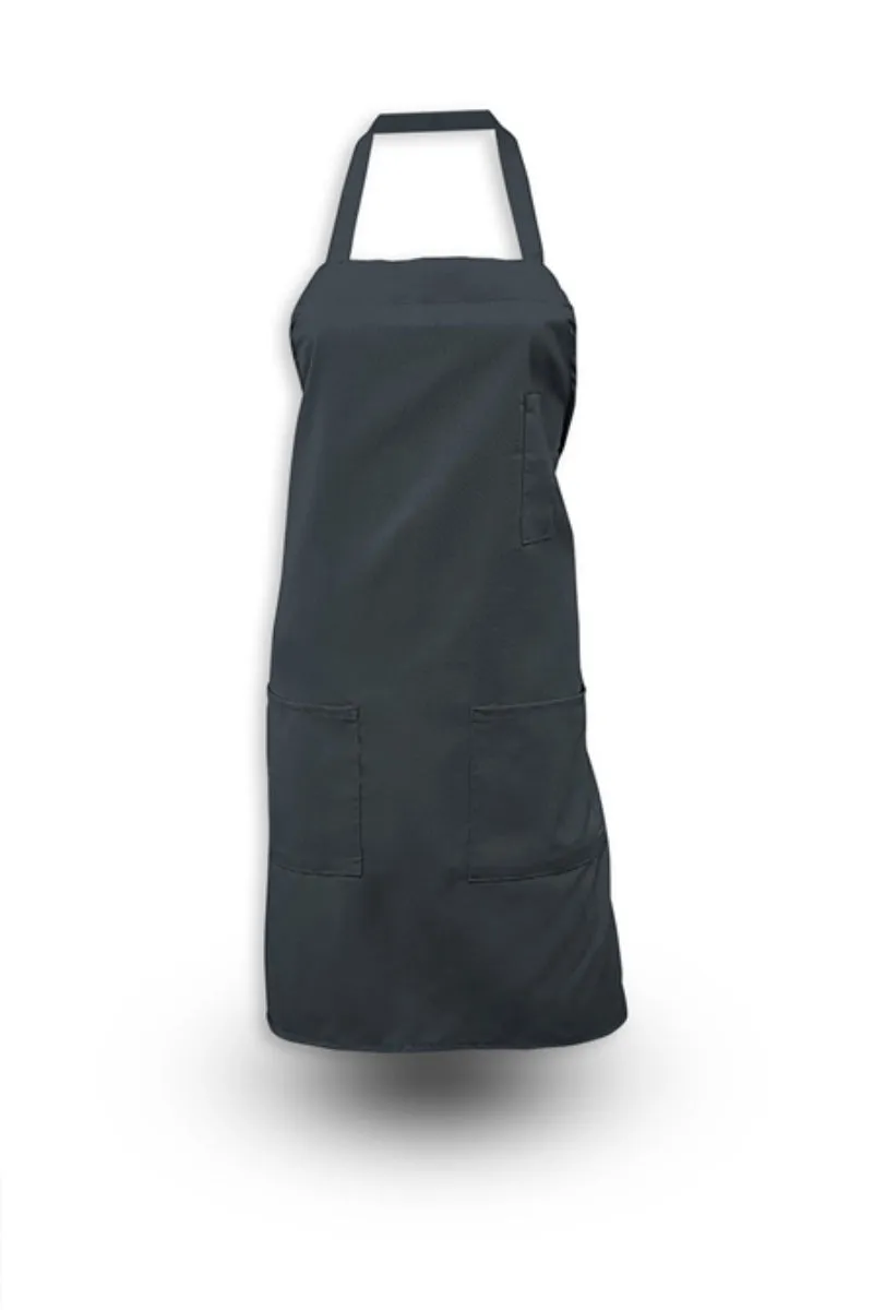 Black Bib Apron (3 Pockets)