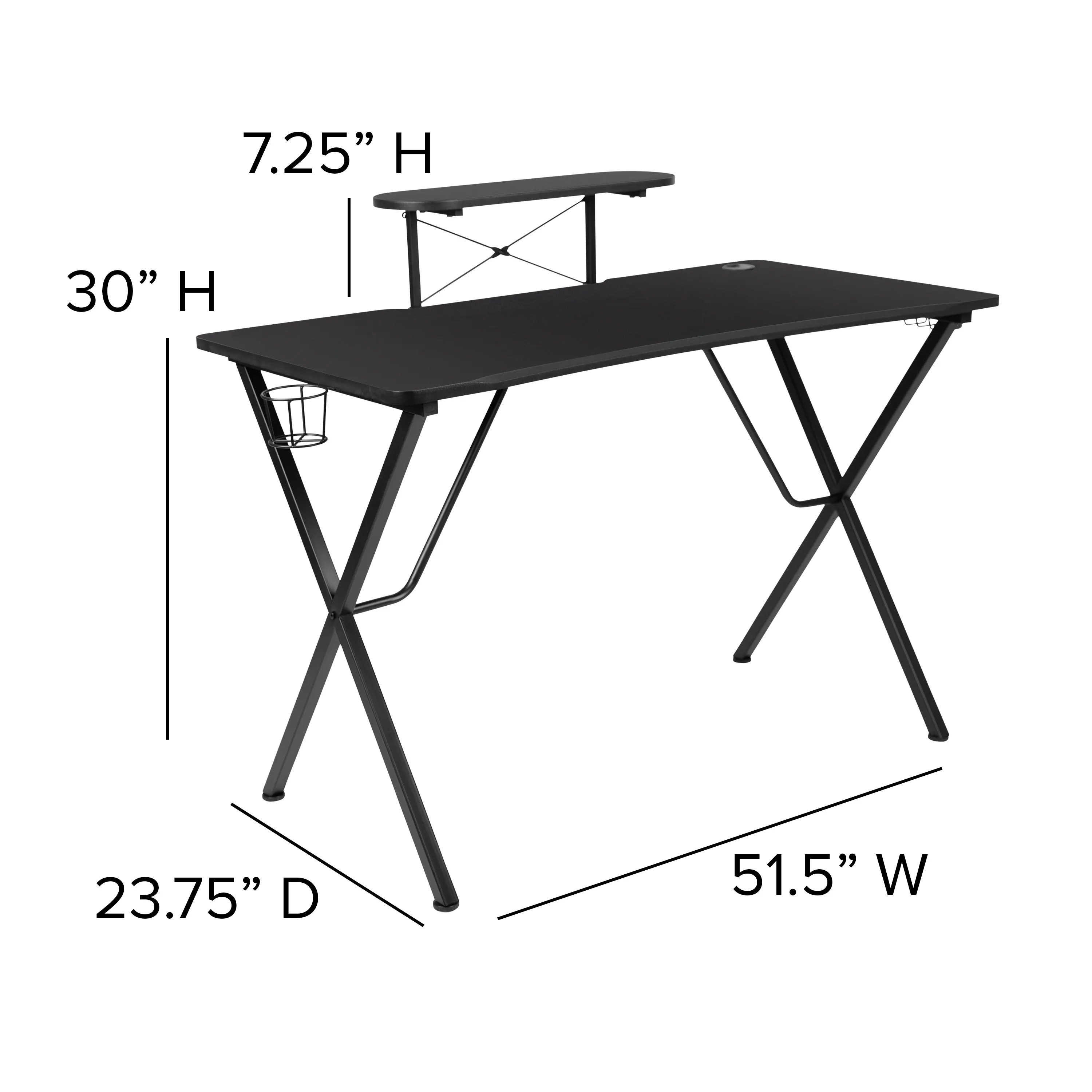 Black Gaming Desk & Chair Set BLN-X40RSG1031-WH-GG