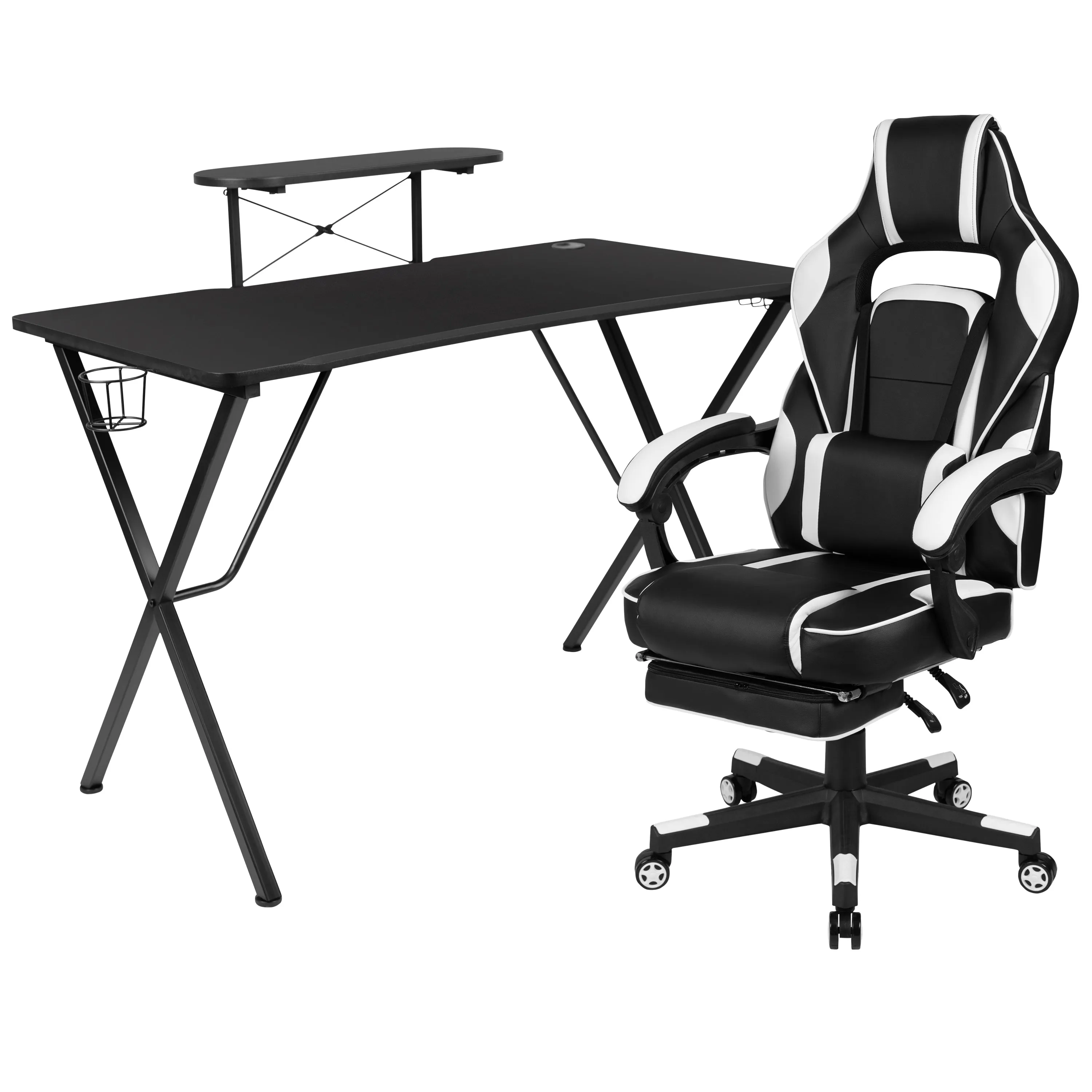 Black Gaming Desk & Chair Set BLN-X40RSG1031-WH-GG