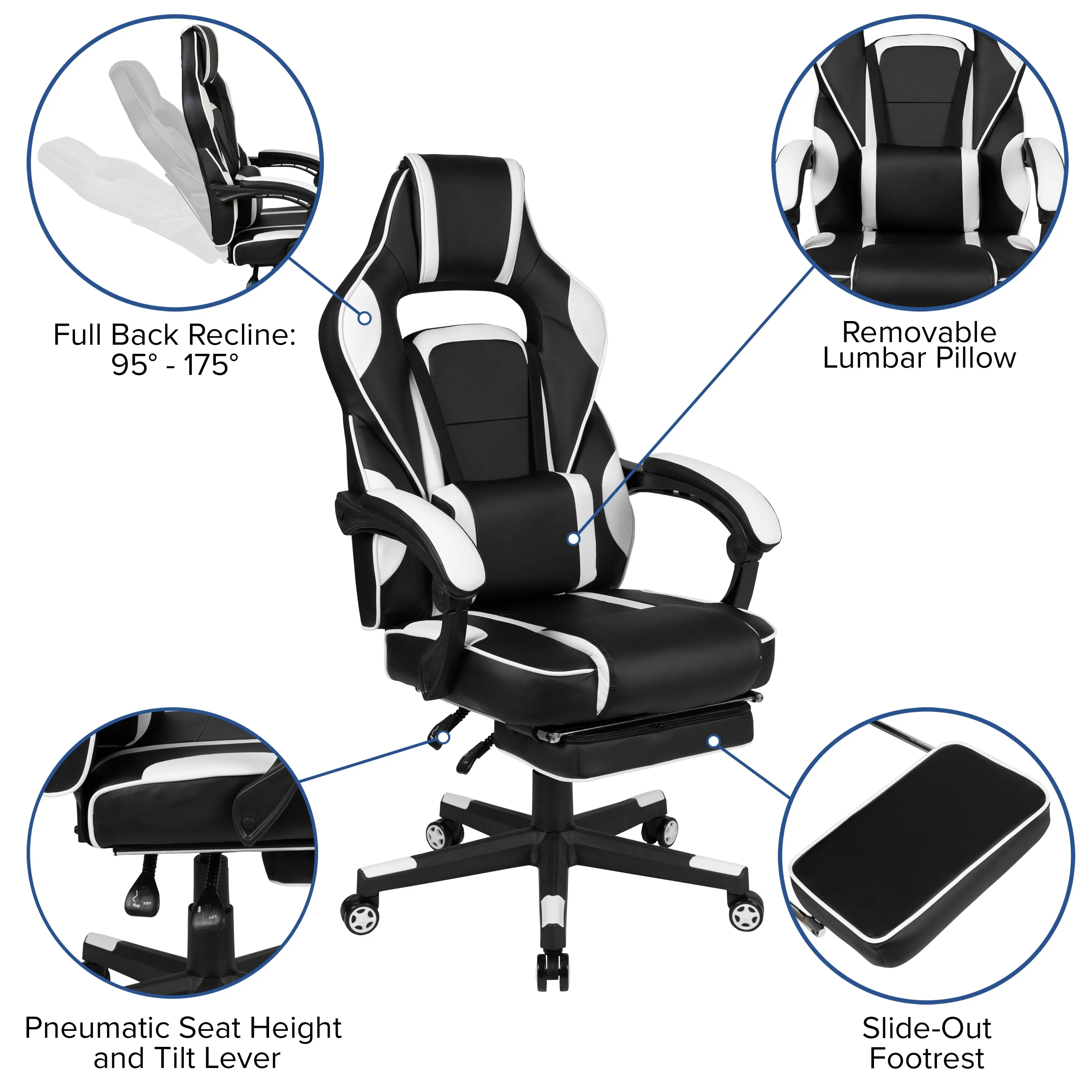 Black Gaming Desk & Chair Set BLN-X40RSG1031-WH-GG