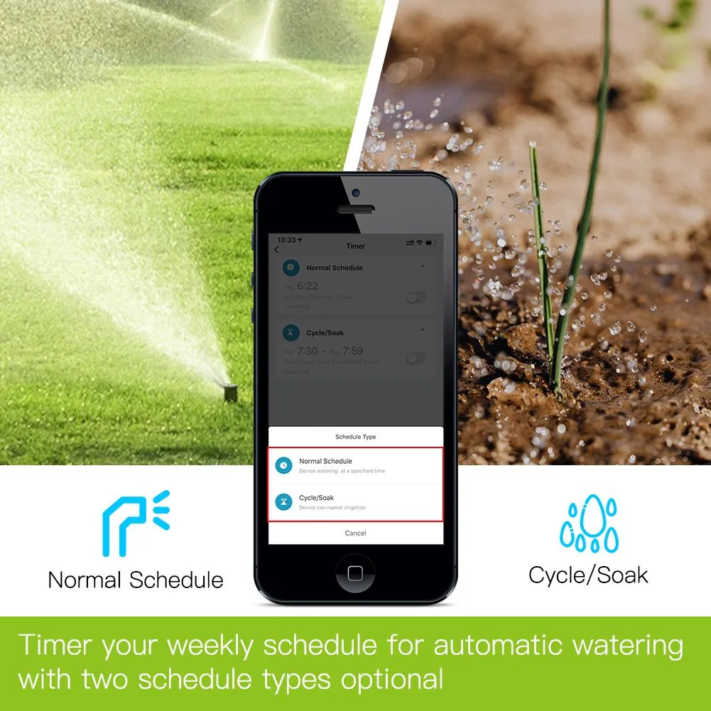 Bluetooth Smart Sprinkler Water Timer with Rain Delay Filter Washer Programmable Irrigation Timer