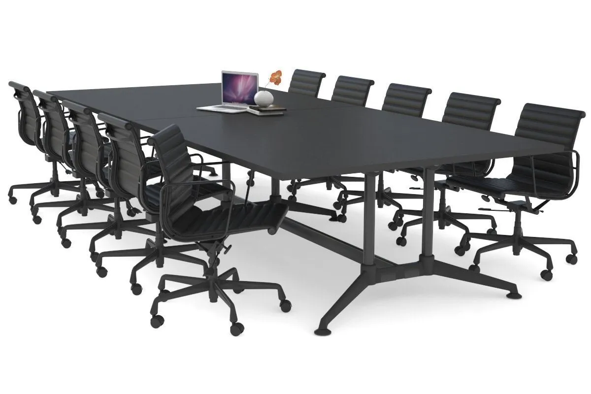 Boardroom Table Premium Indented Black Legs Blackjack [3600L x 1500W]