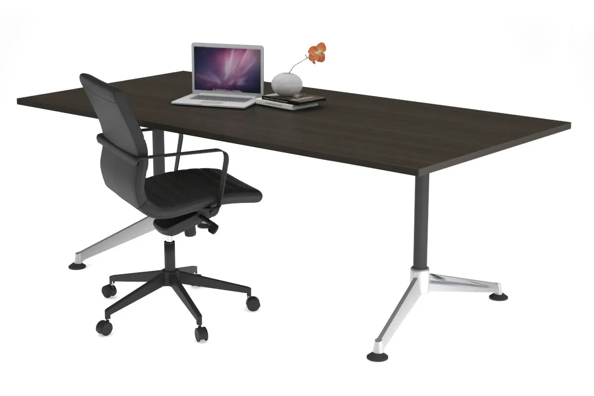 Boardroom Table Premium Indented Chrome Legs Blackjack [1800L x 800W]