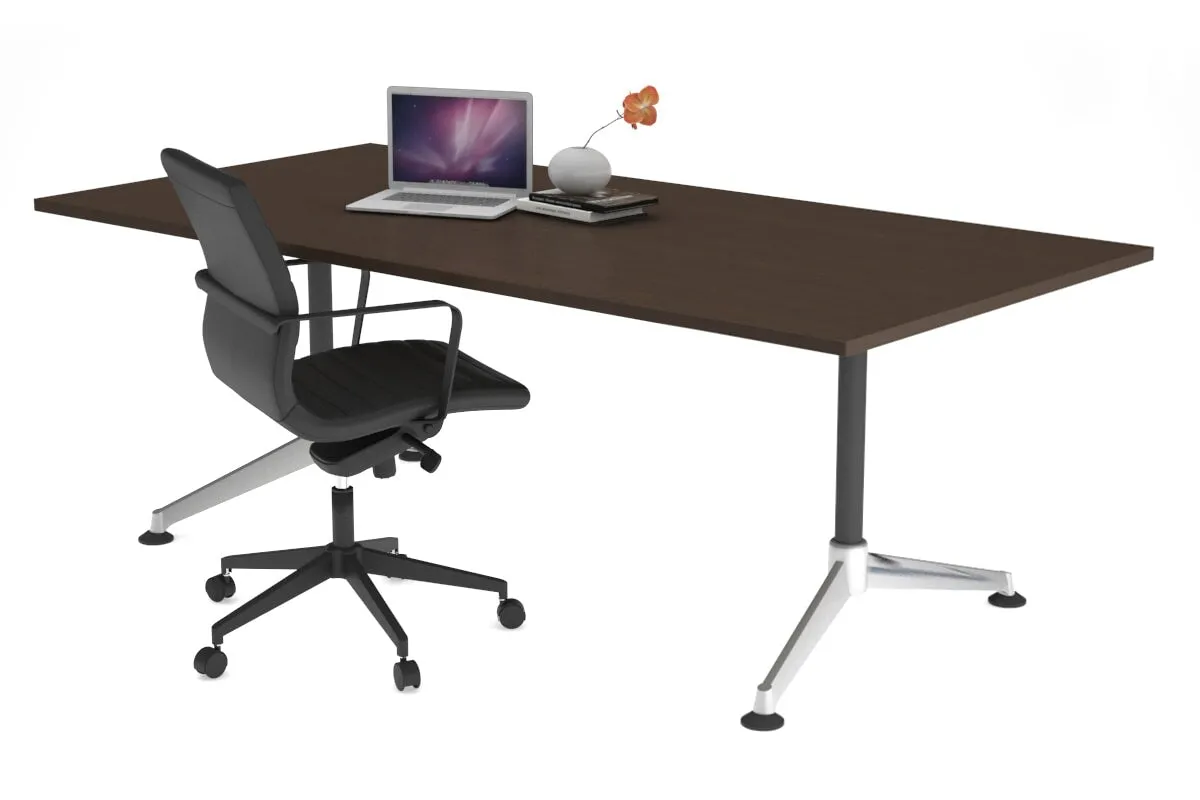 Boardroom Table Premium Indented Chrome Legs Blackjack [1800L x 800W]